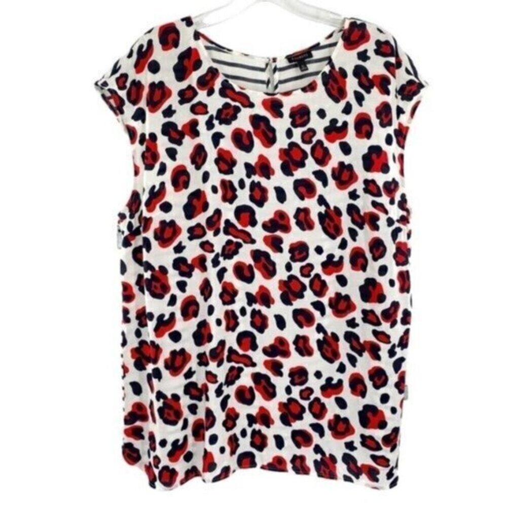 Sleeveless Red Leopard Print Women's Top